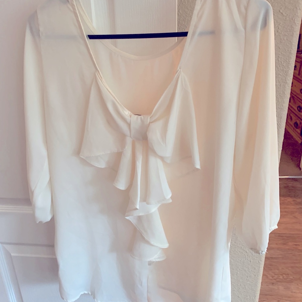 Cream sheer shirt